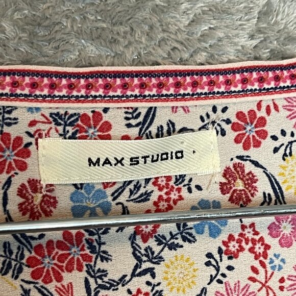 Women Colorful Girly Bloomcore Ditzy Floral Chiffon Flutter Sleeve Top XL* - Picture 8 of 13